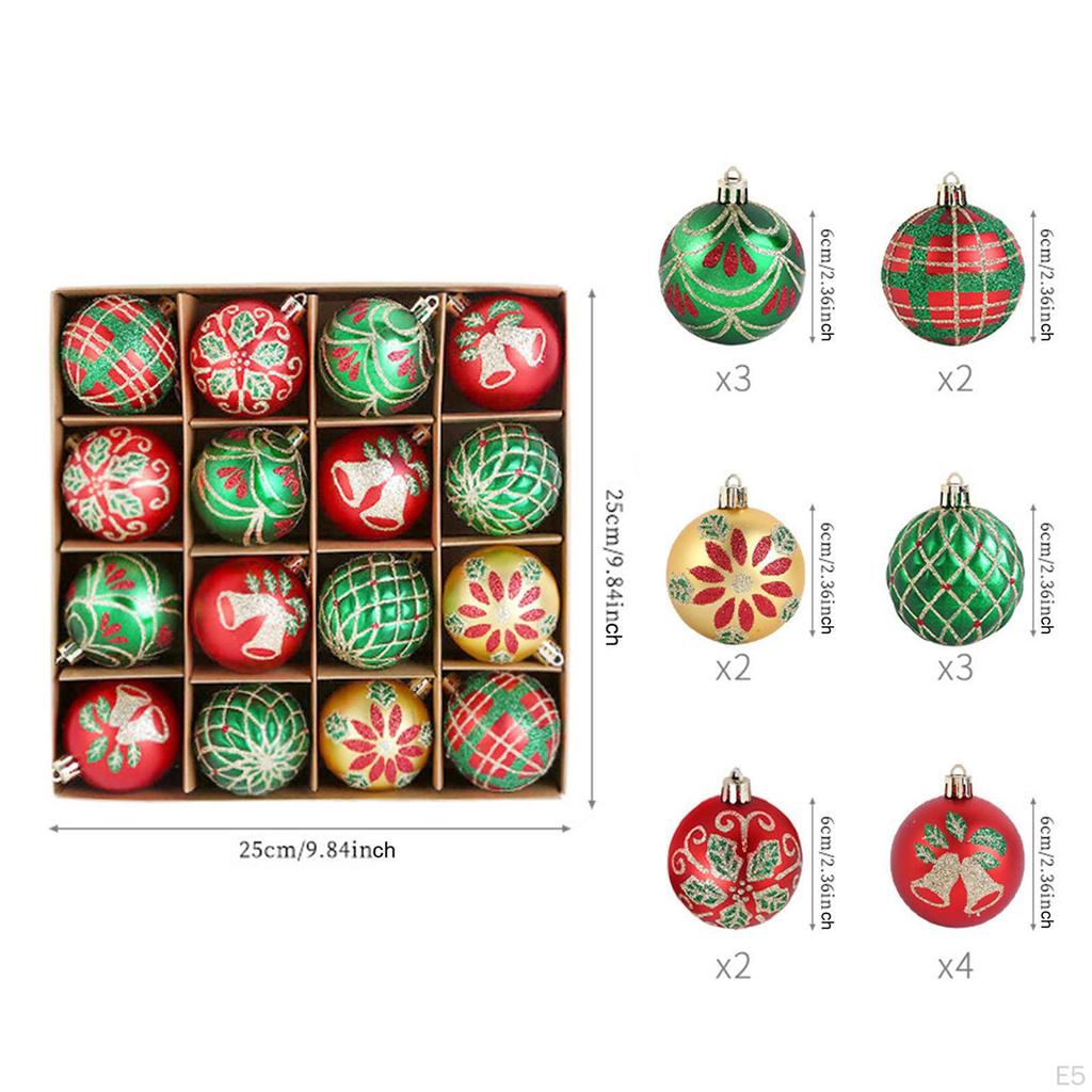 16 Christmas Balls, Hanging Decorations for Home