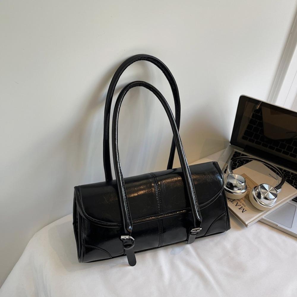 High Quality PU Leather Underarm Bag Burgundy Color Magnetic Buckle Shoulder Bag PU Leather Bag Casual Occasions чёрный
