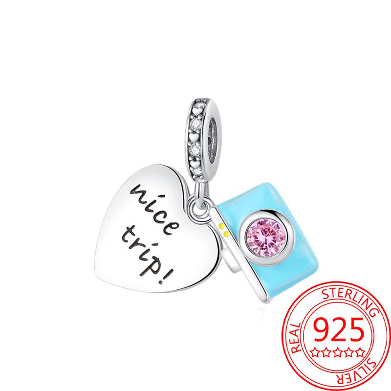 Miedziany Wieża Eiffla Samolot Podróżny Zawieszka Koraliki Pasują do Bransoletki Charm Oryginalnej Dla Kobiet Tworzenie Biżuterii