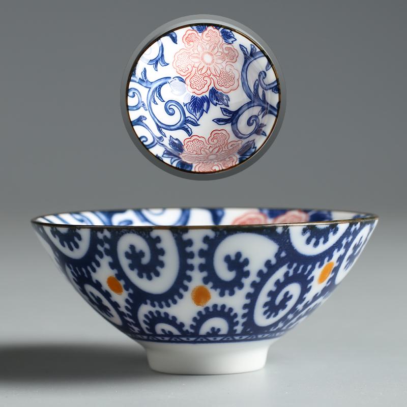 70ml Ceramic Large Master Tea Cup Blue and White Porcelain Kung Fu Tea Cup Douli Tea Bowl Personal Home Use Cup