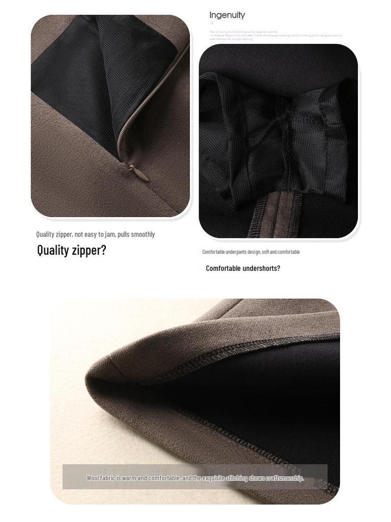 2025 New Women's High Waist Wool A-line Pencil Skirt – Versatile, Slimming, Short Autumn/Winter Skirt