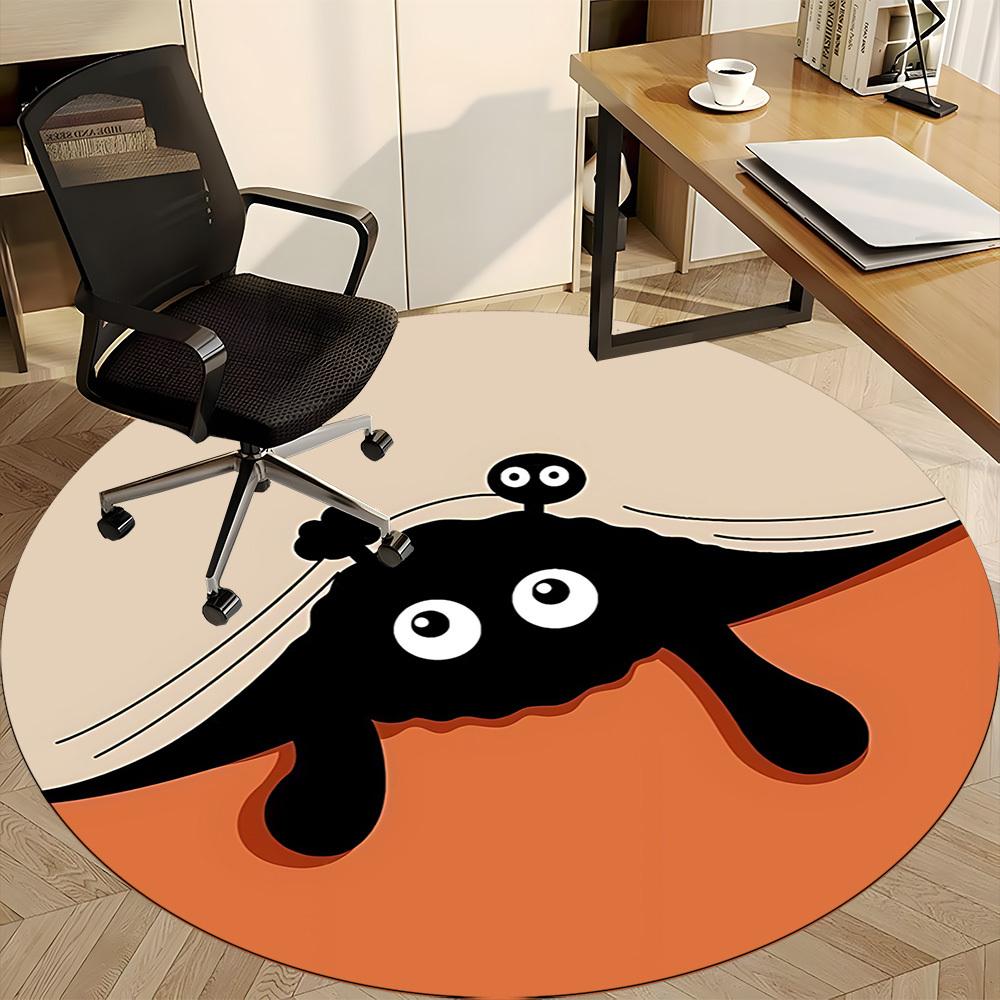 1PC Pocket Elves Office Round Area Rug, Mat Suitable For Office, Under Office Chairs Bedroom Living Room Home Decor, Room Deco