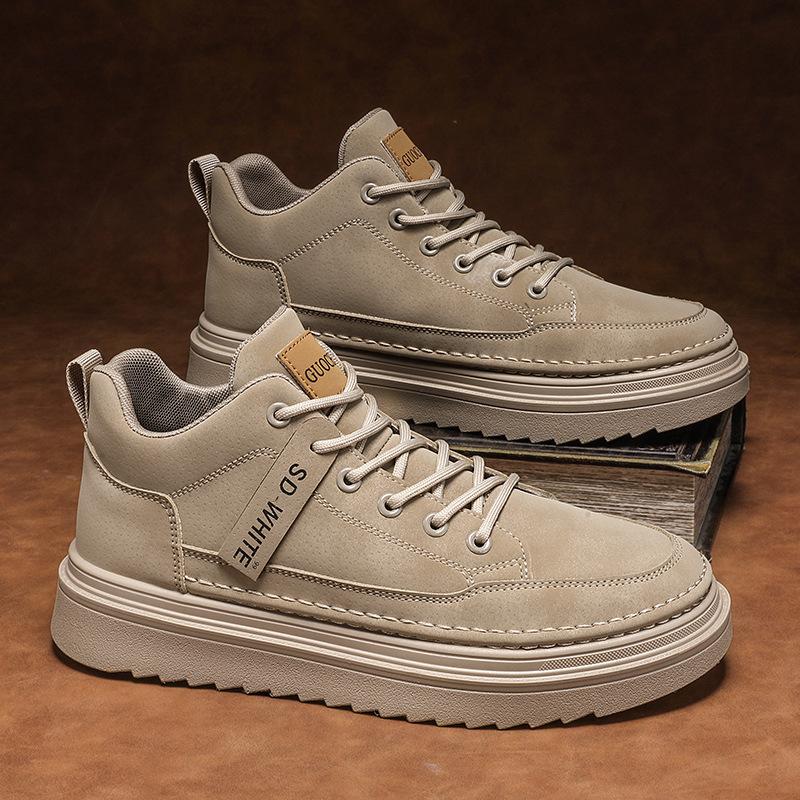 Work Men's Shoes Autumn and Winter Thick-soled Non-slip Kitchen Waterproof and Wear-resistant Chef Shoes Men's Casual Board Shoes 2024 New