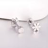 Metal flower stud earrings, the same fashionable versatile screw plug earrings, stainless steel earrings for women