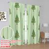 2pcs,2D Plane Printing Curtains Digital Printed Christmas Tree Snowflakes (2) Versatile 100% Polyester (without Rod) Art Deco