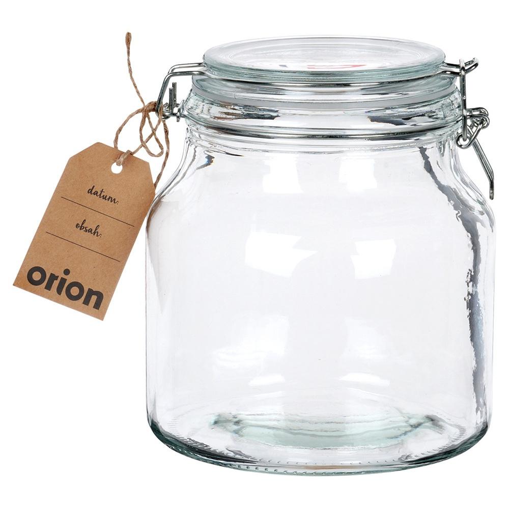 Patent Glass Kitchen Container Jar with Food Clip 2.4L