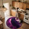 Purple Owl,Round Area Rug,Carpet Rug for Living Room Bedroom Sofa Playroom Decor,Non-slip Floor Mat