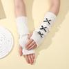 Soft Knitted Bow Arm Warmers Long Knit Sleeve Cover Y2K Y2K Fingerless Gloves  Girl