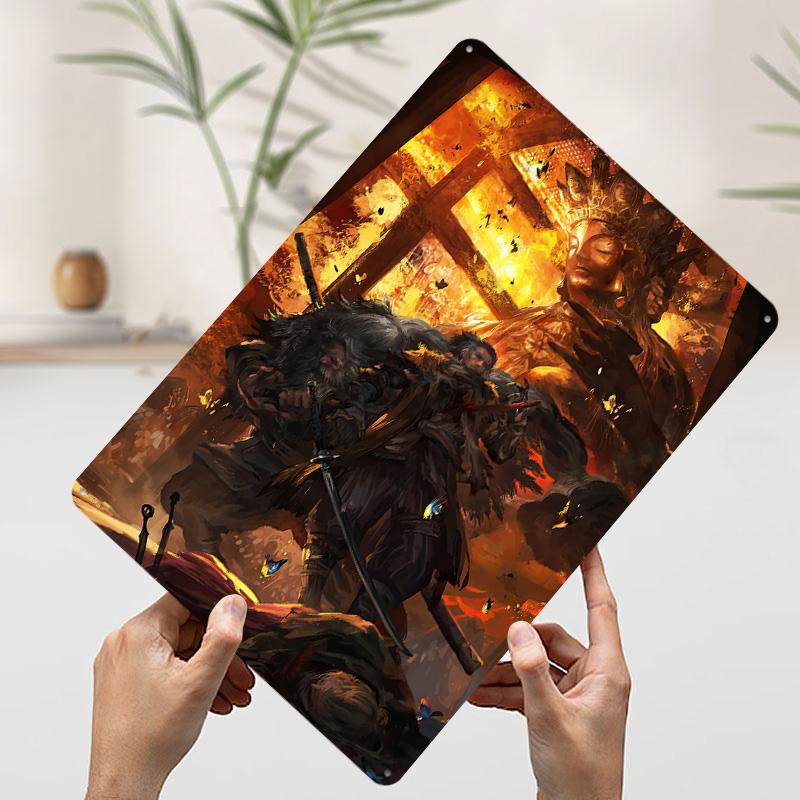 Sekiro Shadows Die Twice Poster Customized Wall Art Vintage Metal Signs Retro Tin Plaque for Man Cave Gaming Room Decoration