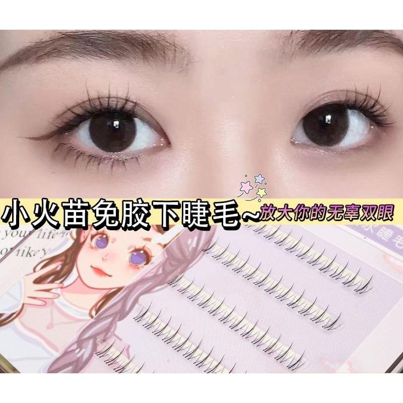 Lactacia - Natural Wispy Glue-Free Cluster Lower False Eyelashes + Tweezers
