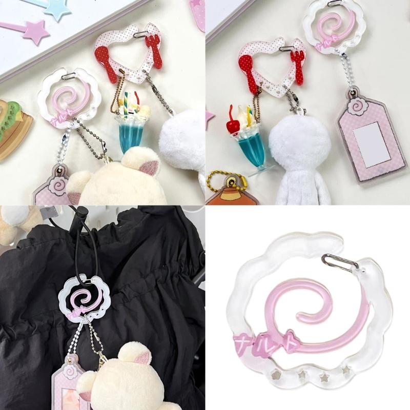 Carabiner Clip for Keys and Small Items Acrylic Pendant for Backpack Handbook Decoration Ita Bag Buckle Accessory