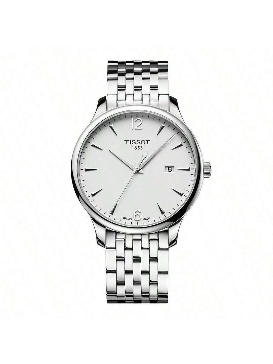 TISSOT Tissot quartz movement, simple and versatile quartz watch for men/women, Swiss-made, 42mm white dial T063.610.11.037.00 белый