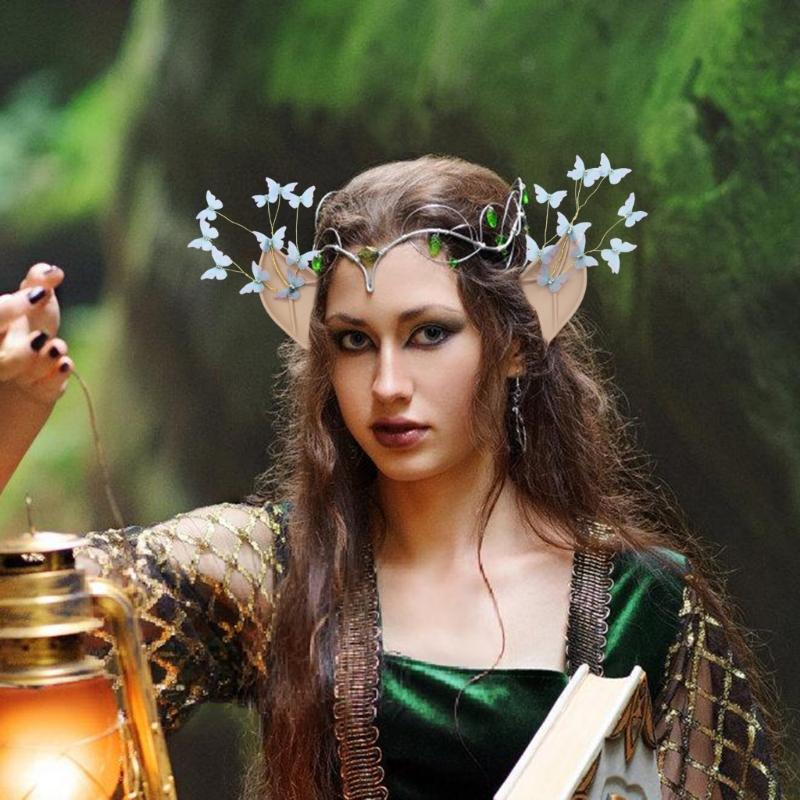 Elfie Uszy Uszy Wróżki Uszy Elfów z Motylem Obce Uszy Spiczaste Uszy na Imprezę Cosplay Uszy