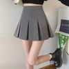 Women's Gray A-Line Pleated High-Waist Skirt - Spring & Autumn 2024 Collection