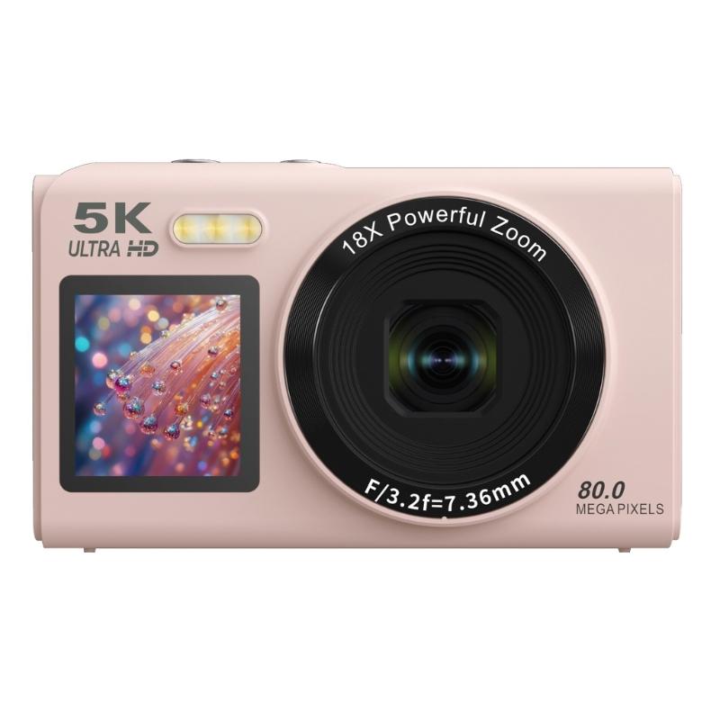 

80MP Digital Camera 5K Double Screen 18X Zooming WiFi Live Streaming Builts In Flashing Portable Design For Travel Photography