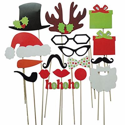 Christmas Photo Booth Party Fun Wedding Christmas Birthday Props (17pcs)