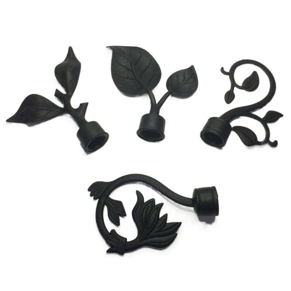 Elegant Ends Heads Curtain Pole Finials ABS Material Imitation Iron Roman Rod American Style Unique Shape Curtain Decorative