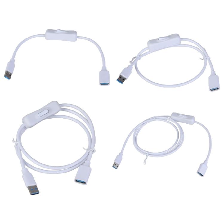 USB3.0 Extension Cable with On/Off Switches Male to Female for Quick Data and Power Access in Home and Office