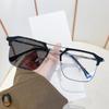 New Metal Double Beam Myopia Eyeglasses Anti Blue Light Photochromic Short Sight Glasses Ultra Light Big Frame Myopia Eyewear