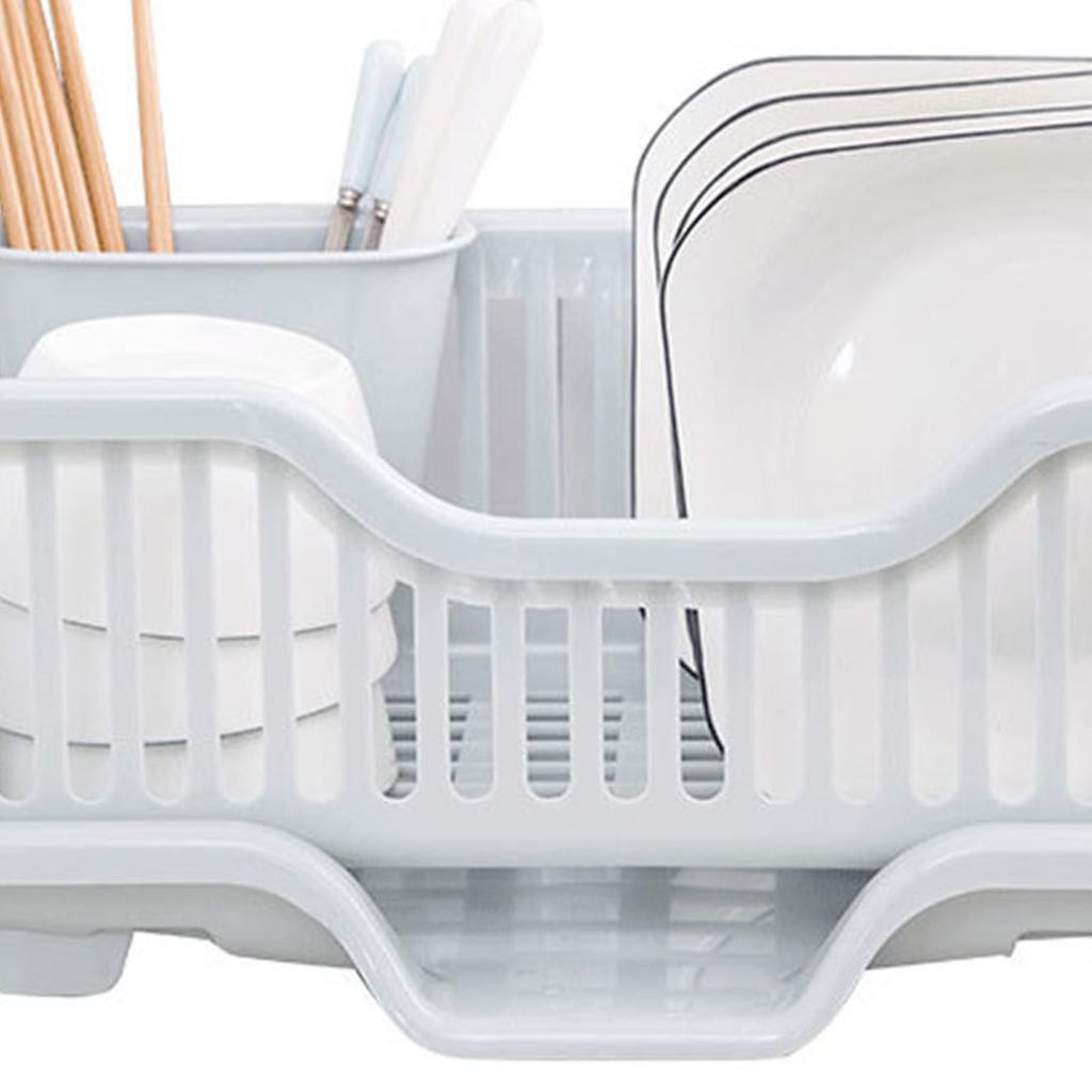 Dish Drying Rack with Drainboard Large Capacity Dish Drainer with Utensil Holder for Kitchen