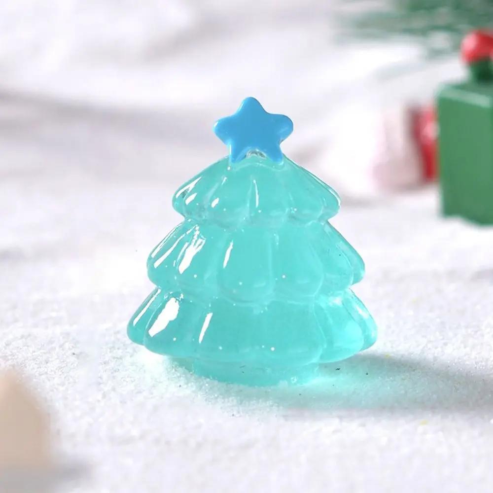 1Pc Cartoon Luminous Tree Noctilucent Glowing Miniature Statue Mini Micro Landscape Glow-in-the-dark Leaflet Christmas Tree