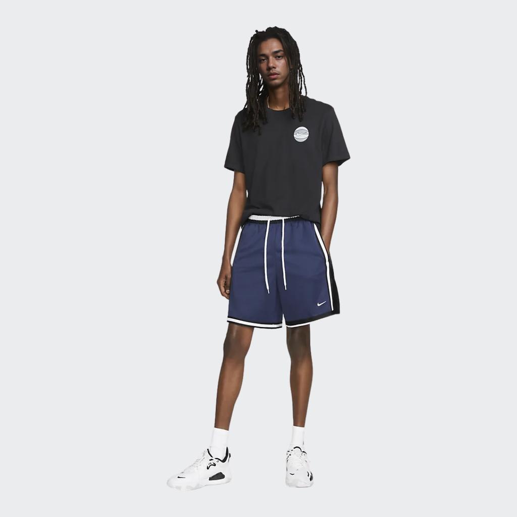 Nike Color-Block Logo Print Drawstring Breathable Casual Knit Shorts Men Bottoms Blue DX0256-410