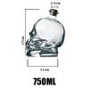 100-750ML Creativity Glass Skull Head Cup Vodka-Shot Whiskey Wine Drinking Bottle Decanter Drinkware Bar Tools Halloween Gifts
