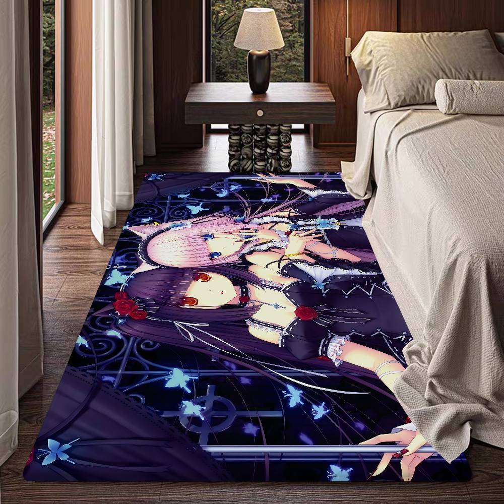 Anime Kawaii Girl Nekopara Door Mat Washable Non-Slip Living Room Sofa Chairs Area Mat Kitchen Doormat Area Rug