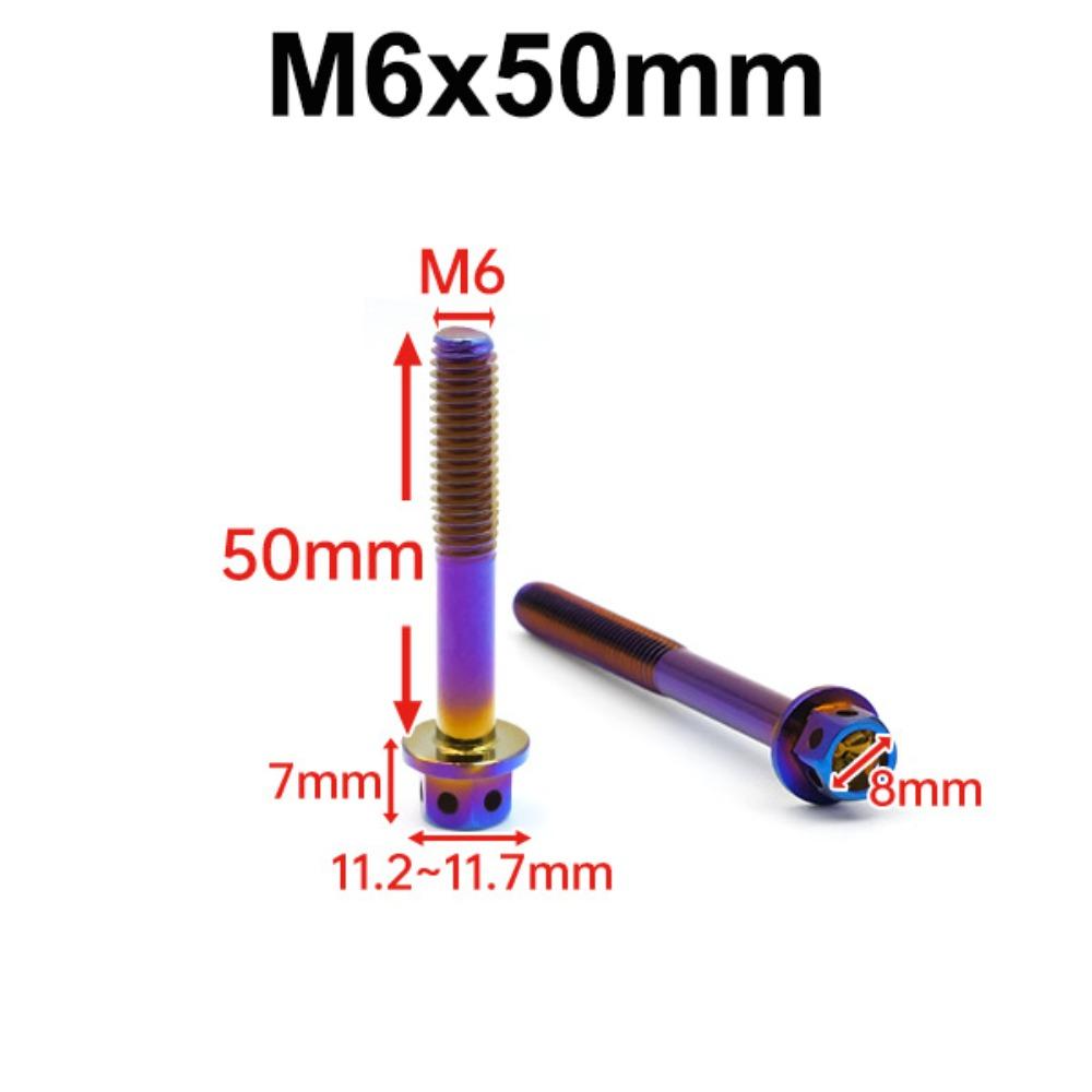 

10/15/20/25/30/35/40/45/50/60 Titanium Bolt M6 M8 Hex Head Screws Hex Head Bolts Motorcycle M6x50