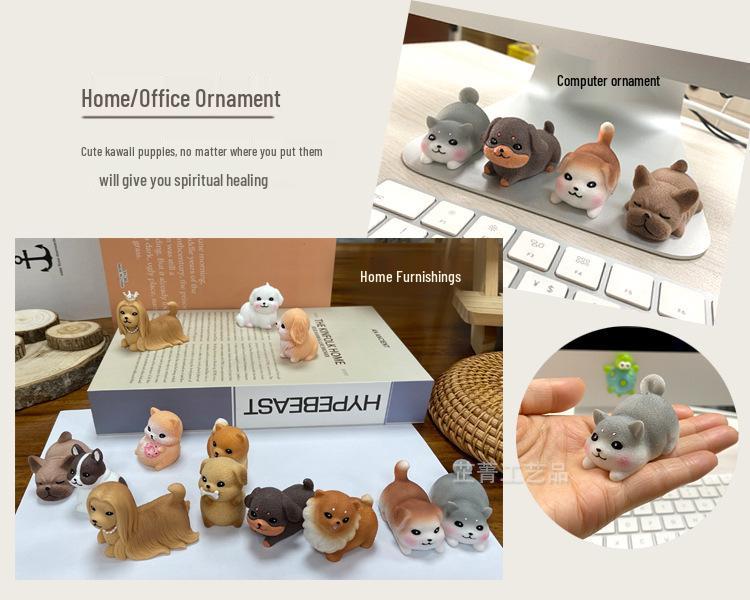 Resin Cute Puppy Car Ornament - Interior Decoration & Decompression Artifact