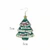 European and American Cross-border Wooden Double-layer Christmas Tree Earrings