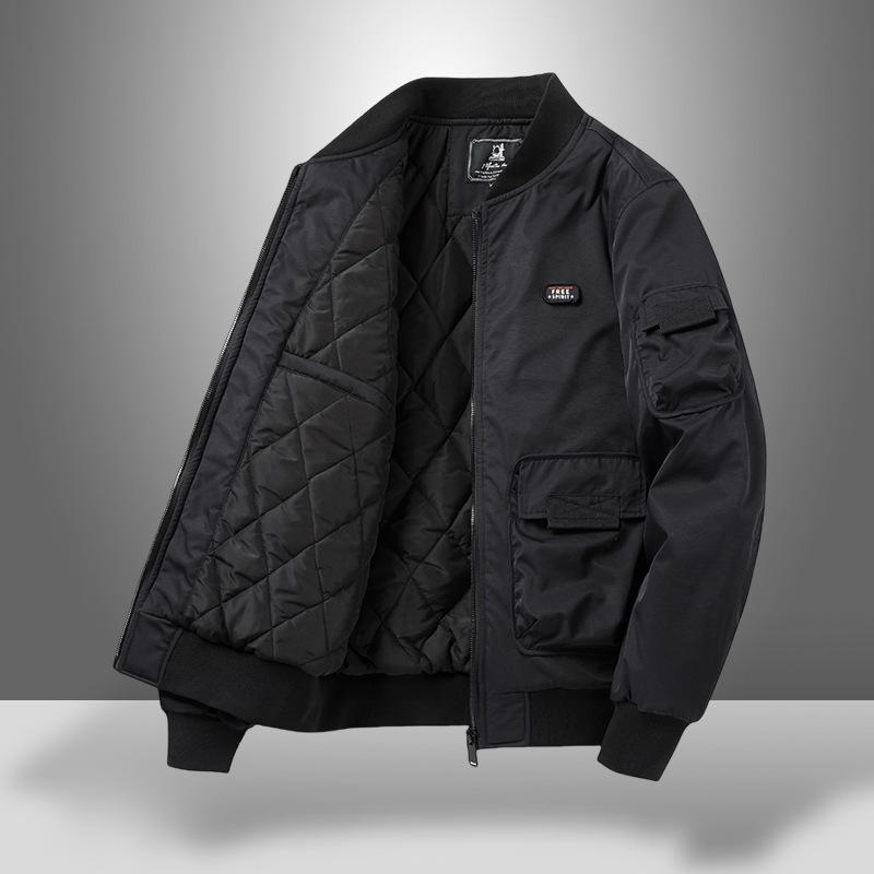 Chaqueta de Algodón Acolchada MA-1 para Hombre para Otoño/Invierno, Abrigo de Vuelo con Cuello de Béisbol