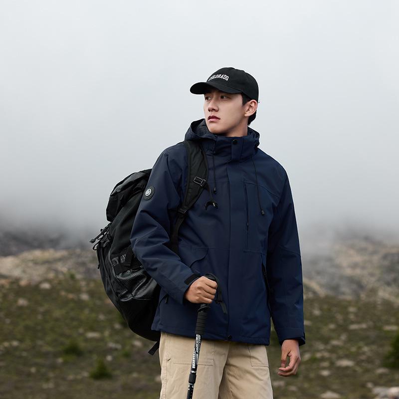 

Мужская и женская куртка 3-в-1 для активного отдыха, водонепроницаемая, ветрозащитная, для походов и катания на лыжах, 2024 M