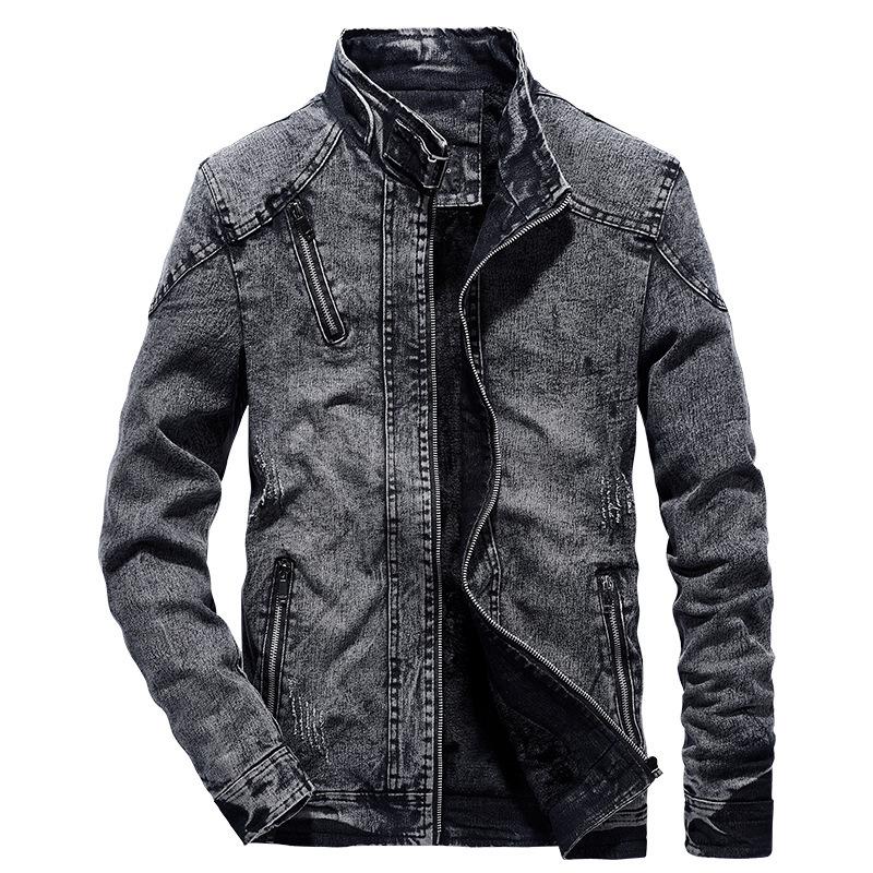Men's 2021 Slim Fit Retro Denim Jacket - Autumn/Winter Korean Style