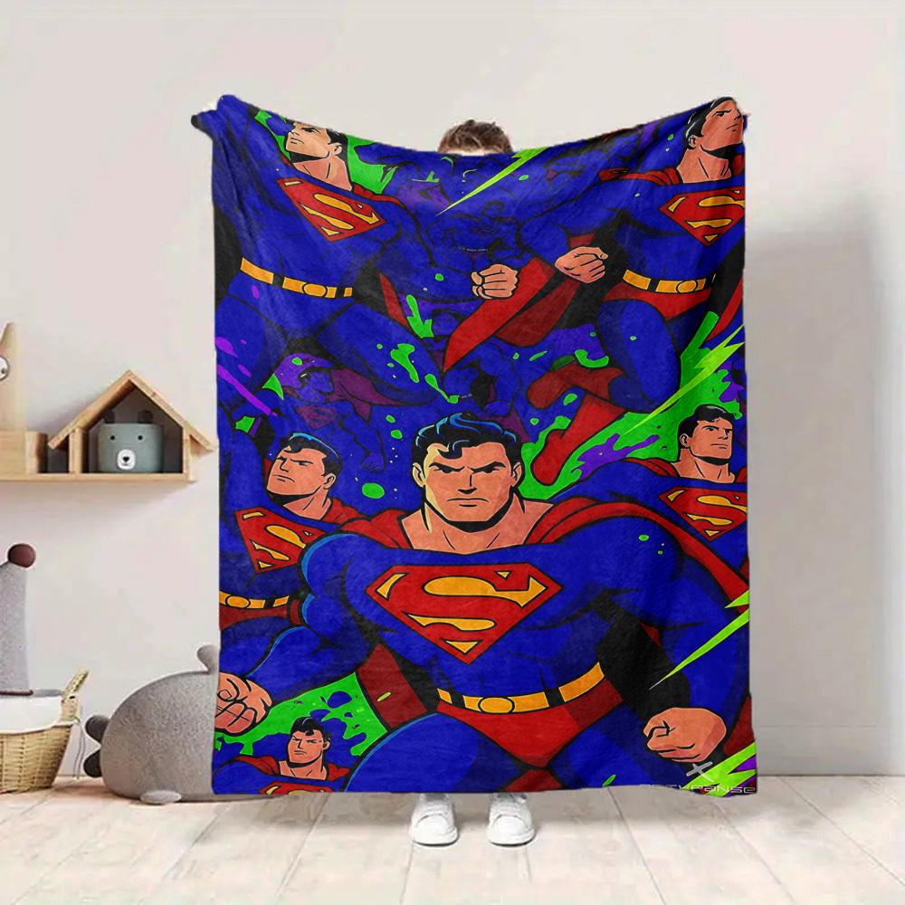 1pc Superman, Comic Art Print Blanket Polyester Fiber, All Season Comfort for Sofa, Bed, Office, Car, Camping Ideal Home Decor & Gift, Office Comfort