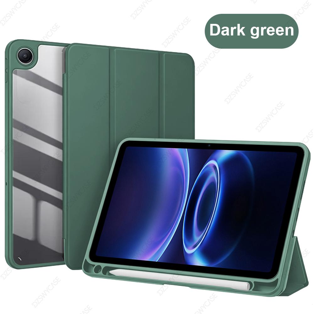 Case for Xiaomi Redmi Pad 2 SE 9.7 inch 2026, Trifold Stand Case with Pencil Holder, PU Leather Clear Transparent Back Cover
