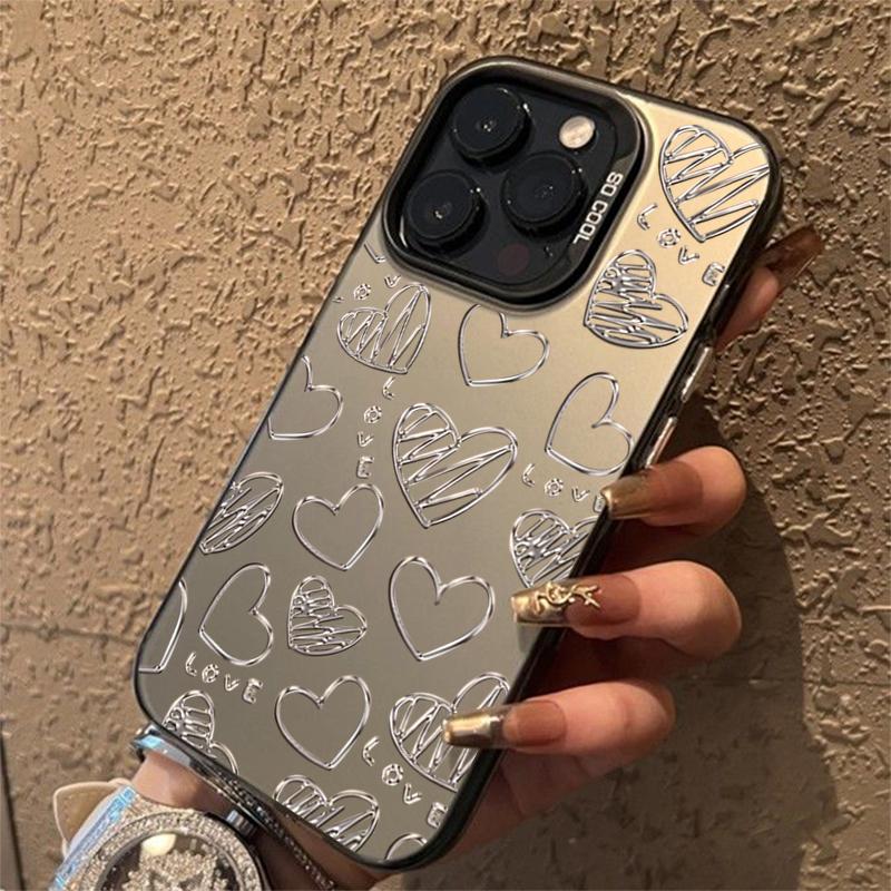 Silver Heart Butterfly Pattern IMD Phone Case For Xiaomi Mi 15 14 13 12 13T 14T Pro 11 Lite 5G NE Poco F6 X5 X6 M6 Pro Cover