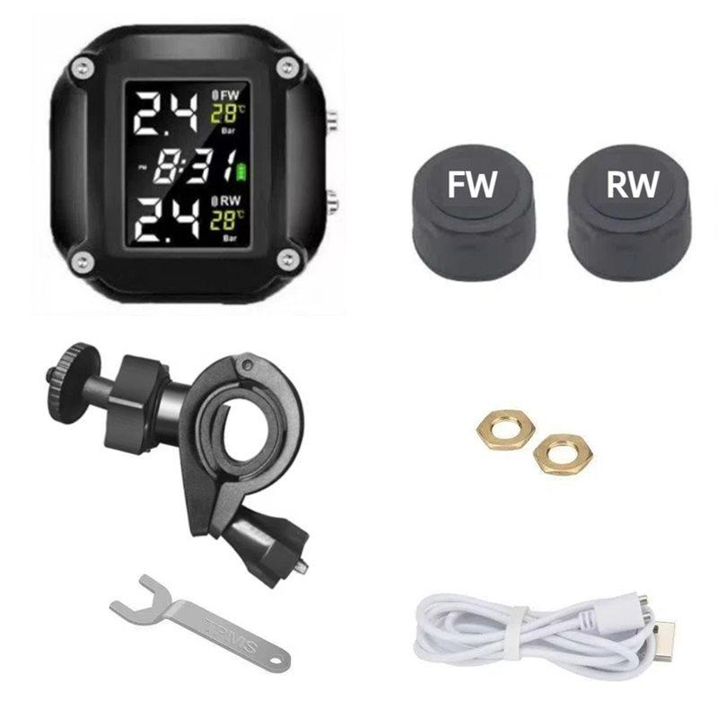 Sistema di Monitoraggio della Pressione degli Pneumatici TPMS per Moto Sensori Esterni Monitor Pressione Pneumatici Allarme Temperatura Pneumatici Moto