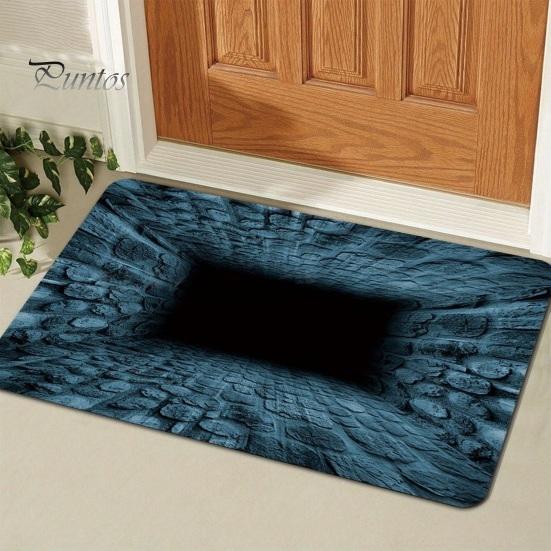 Living Room Floor Mat 3D Optical Illusion Non-Slip Vision Rug Realistic Carpet Polyester for Bedroom Bathroom Hallway Easy Care Decorative
