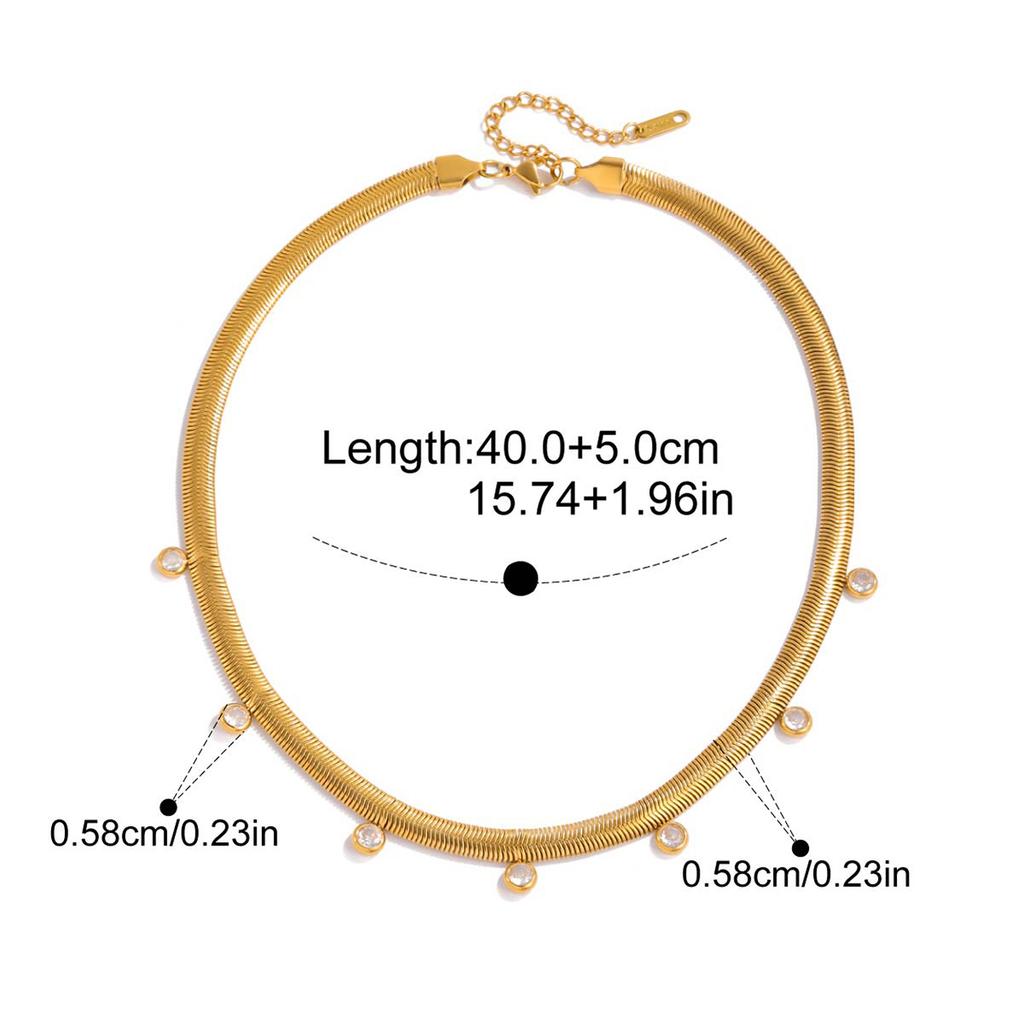 Yori High Quality Cubic Zirconia Pendant Snake Bone Chain Necklace 18K Golden Plated 2025 Personalized Charm Statement Jewelry