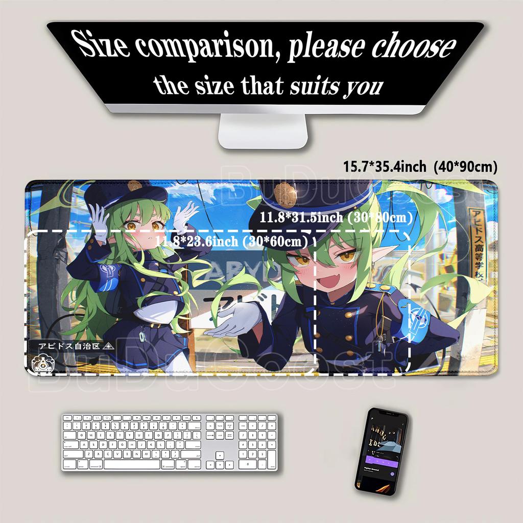 HD Printing Blue Archive Mousepad Highlander Railroad School Nozomi Hikari Anime Girl Mouse Pad Keyboard Non-slip Base Desk Mat