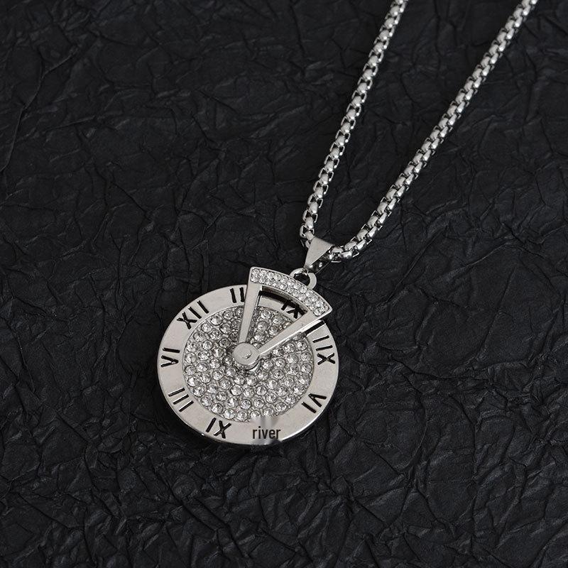 Trendy Titanium Steel Men's Dog Tag Necklace - Hip-Hop Style Pendant Chain