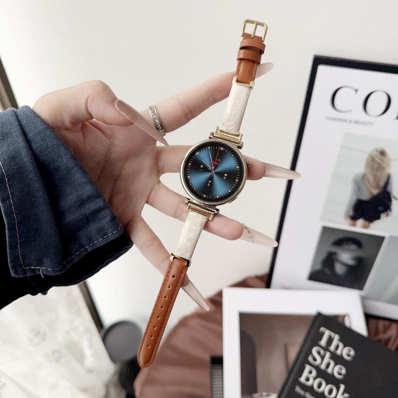 Compatible with Huawei GT6/5/4, Apple S11, Xiaomi 9 Pro - FIT4 Gilded Resin Leather Strap for Women