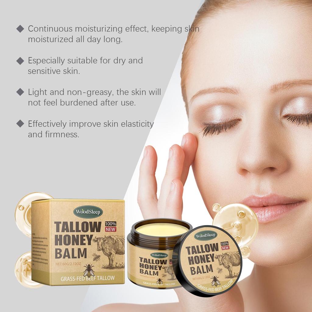 WoodSleep Shea Butter & Honey Facial Moisturizer Hydrating, Nourishing, and Gentle Skin Care Cream 60g