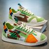 Trend Green Casual Sneaker Man Personality Patchwork Designer Men's Shoes Comfort Lace-up Flat Skateboard Shoes Men Casual Shoes