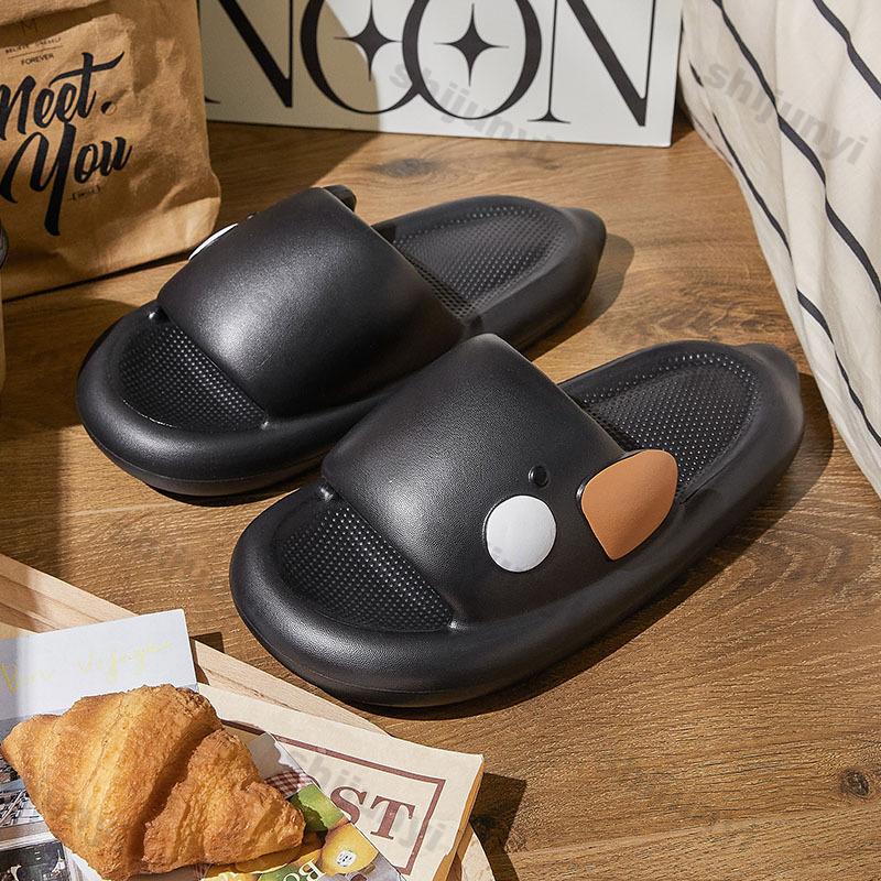Fashion Women Indoor Bathroom Slippers 2025 Summer New Cute Cartoon Duck Soft EVA Anti-slip Couples Outdoor Home Shower Beach Slides