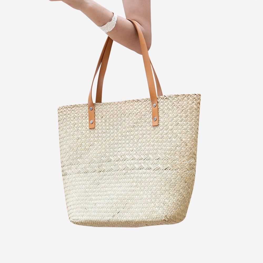 

Versatile Raffia Woven Beach Bag - Large Capacity, Casual Travel, Single Shoulder, Hollow Design