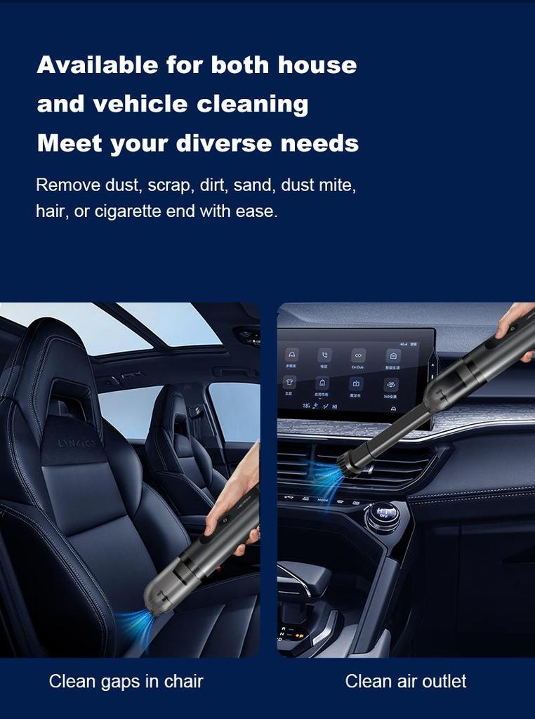 High Power Vacuum Cleaner, Mini Cordless,Rechargeable Portable Dust Collector, for Cars, Keyboard Gaps