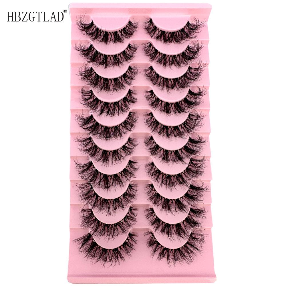 10pairs Mink Eyelashes Invisible Band Lash Extension Natural False Eyelashes Cross Cluster Fairy 3D Faux Big Eye Long Fake Lashe