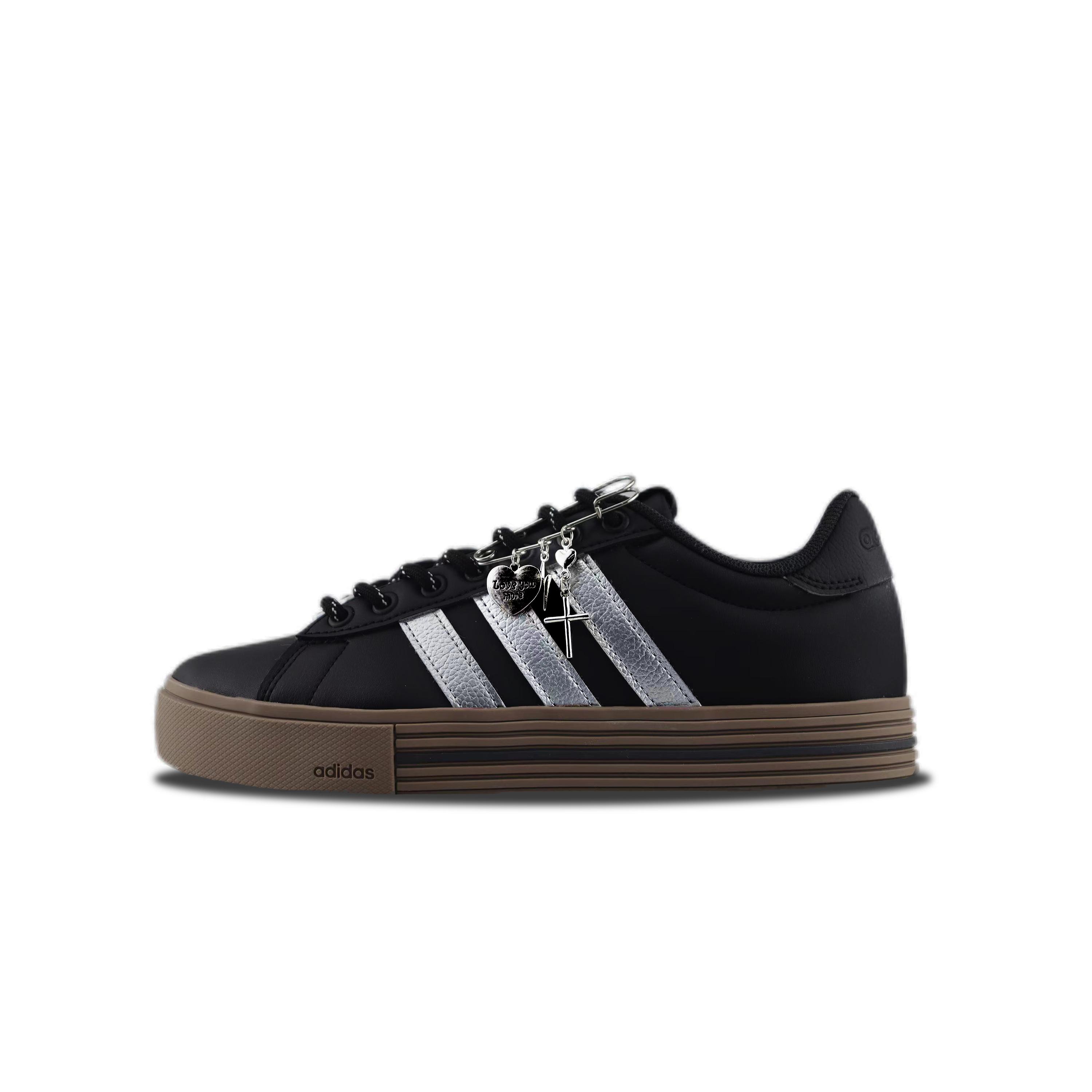 

Adidas Daily 4.0 Low top Skateboard Shoes Unisex Black Silver JR0086(Team840-) 39⅓